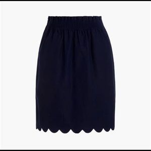 NWT J Crew scalloped skirt black